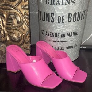 a new day Vibrant Pink Block Heel Mules